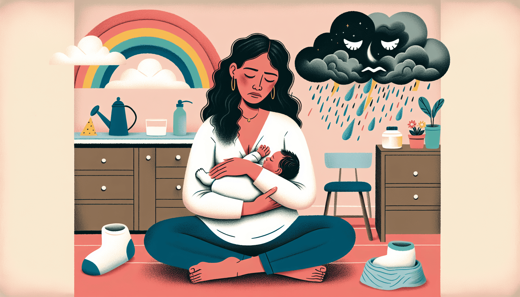 Illustration of emotional well-being for new mothers